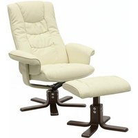 Upholstered Swivel Recliner Chair with Ottoman for Relaxed Comfort | Wowcher