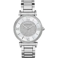 Michael Kors Women's Catlin MK3355 Quartz Watch - Crystal Dial & Bezel, Silver Tone and Water-Resistant | Wowcher