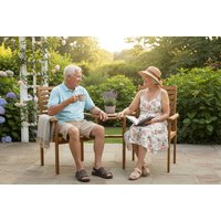 2-Seater Napoli Companion Garden Seat Set with Parasol Hole | Wowcher