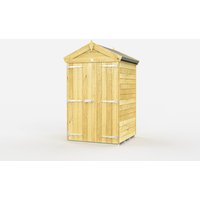 Timber Apex Storage Shed - Double Door, No Window, Heavy-Duty Weatherproof Wood, Multiple Sizes | Wowcher