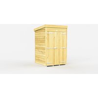 Wooden Pent Storage Shed with Double Doors, No Window - Heavy-Duty Weatherproof Timber Garden Building | Wowcher