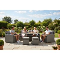 Paris 7-Seater Outdoor Sofa Dining Set with Rising Table | Wowcher