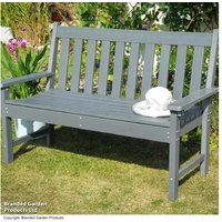 HDPE Weather-Resistant Wood Effect Garden Bench - Maintenance-Free Outdoor Seating, 2 Sizes | Wowcher