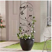 1.2M Metal Plant Support with Decorative Leaf Design - Durable Garden Structure | Wowcher