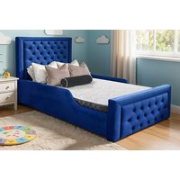 Angel Child's Plush Upholstered Bed Frame with Mattress Option - 2 Sizes & 2 Colours! | Wowcher