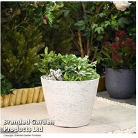 Grey Stone Effect Patio Planter - Lightweight, Durable, 36.5cm | Wowcher