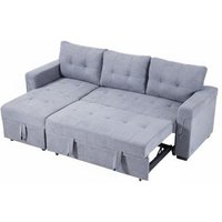 Versatile 3-Seater Upholstered Corner Sofa Bed with Storage, Grey | Wowcher