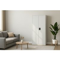 Vinsetto Contemporary Steel Storage Cabinet - Lockable, Adjustable Shelves, Wall-Mount, Modern Living Room Storage | Wowcher
