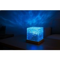Portable LED Ocean Wave Sensory Lamp - 16-Colour Mood Light with Remote, USB Rechargeable, Crown or Square Style | Wowcher