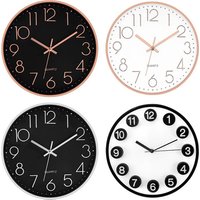 12-inch Modern Glass Quartz Wall Clock - Silent Sweep, Vintage- Home Decor | Wowcher