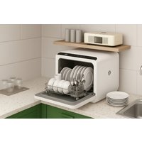 Compact Tabletop Dishwasher - 6L, Water-Saving, No-Install, Multi-Program Kitchen Appliance | Wowcher