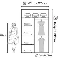 Contemporary MDF Sliding Door Wardrobe - Space-Saving Storage, Adjustable Shelves, Multiple Sizes & Colours | Wowcher