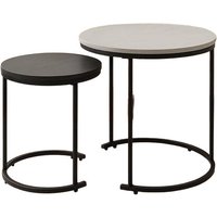 Set of 2 Contemporary Nesting Coffee Tables - Wooden Top, Space-Saving Living Room Furniture, 3 Finishes | Wowcher