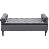 Velvet-Upholstered Flip Top Storage Bench with Arms - Vintage Style & Tufted Design | Wowcher