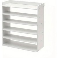 Neo White 6 Tier Wooden Shoe Rack - Durable, Stylish & Compact Storage | Wowcher