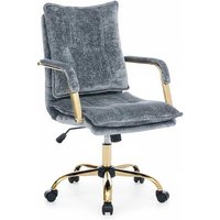 Chenille-Upholstered Office Chair with Adjustable Height and Swivel | Wowcher