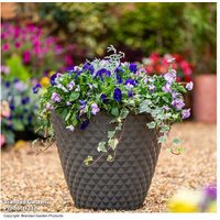 Slate Grey Diamond Planter - Large, Durable, Eco-Friendly Garden Pot | Wowcher