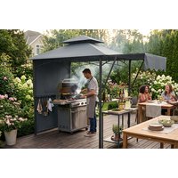 Spacious Grill Gazebo with Dual Adjustable Awnings and Storage Hooks, 398 x 153cm | Wowcher