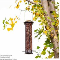 Weather-Resistant Peanut & Sunflower Heart Bird Feeder - Brassed Steel, Songbird-Friendly | Wowcher