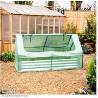 Cloche Greenhouse with Metal Raised Bed - Weatherproof, Spacious & Protective for Year-Round Plant Growth | Wowcher