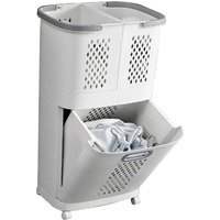 Multi-Compartment Rolling Laundry Sorter Basket with Removable Bins | Wowcher