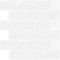 Pack of 10 Peel and Stick 3D Backsplash Tiles - Grey | Wowcher
