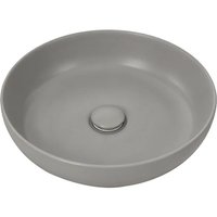 Round Ceramic Countertop Washbasin with Modern Grey Finish | Wowcher