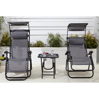 Folding Zero Gravity Garden Chairs & Table Set with Visor & Cup Holder | Wowcher
