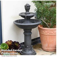 Two Tier Garden Water Fountain Outdoor Decor - Weather-Resistant Polyresin Sculpture | Wowcher