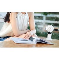 Portable USB Handheld Fan with LED Display - 5 Speed Settings, Rechargeable, Adjustable Angle, Neck Strap & Phone Holder | Wowcher