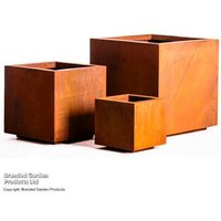 Garden Gear Rust Effect Steel Planter Set - 3 Weathered Outdoor Plant Boxes | Wowcher