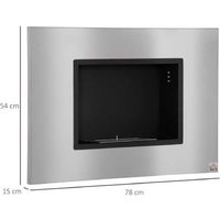 Wall-Mounted Bioethanol Fireplace With Stainless Steel Finish And 1.2L Burner | Wowcher