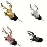 Zinc Alloy Deer Head Wine Pourer - Premium Tableware Accessory, Lifelike Design, Universal Fit | Wowcher