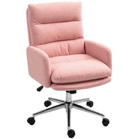 Ergonomic Sherpa Fleece Swivel Office Chair - Adjustable Height, Plush Pink, Modern Home Desk Seating | Wowcher