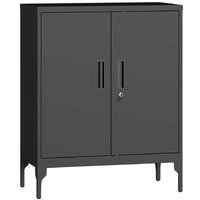 Metal Lockable Storage Cabinet - Heavy Duty, Adjustable Shelves, 120kg Capacity, Industrial Modular Wardrobe | Wowcher