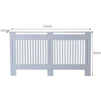 MDF Radiator Cover, White - Modern Slatted Design, Large 172x81x19cm - Easy Assembly, Child & Pet Safe | Wowcher