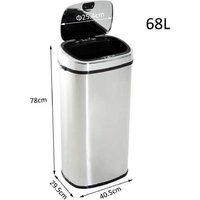 PRICE DROP! HOMCOM Touch-Free Sensor Kitchen Bin - Large Capacity, Hands-Free, Stainless Steel, Hygienic Waste Disposal | Wowcher
