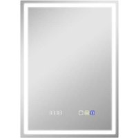 PRICE DROP! Wall Mounted LED Vanity Mirror - 50x70cm, Frameless Glass, Anti-Fog, Dimmable, Modern Bathroom Mirror | Wowcher