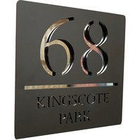 Personalised Square Laser Cut House Number Plaque - Modern Acrylic Wall Sign, Weather Resistant, 150mm x 150mm | Wowcher