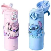 Disney Stitch 500ml Stainless Steel Insulated Thermos Cup with Straw - Pink or Blue | Wowcher