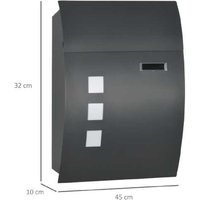 PRICE DROP! Lockable Weatherproof Steel Wall Post Box - Secure Outdoor Mail Storage, Anthracite Grey, 30cm Slot | Wowcher