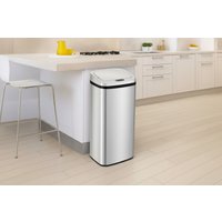 HOMCOM 50L Touchless Motion Sensor Bin - Large Capacity, Hands-Free Kitchen Waste Bin, Odour Control | Wowcher