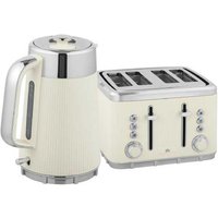 1.7L Rapid Boil Electric Kettle & 4-Slice Toaster Set - Powerful 3kW, Sleek Black, Family-Size Breakfast Appliances | Wowcher