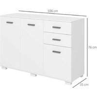 PRICE DROP! Gloss White Modular Sideboard Cabinet - Modern Wood Storage, Adjustable Shelves, 3 Doors, 2 Drawers | Wowcher