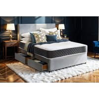 Grey Divan Bed With Memory Sprung Mattress - 2 Or 4 Drawers Upgrade! | Wowcher