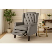 PRICE DROP! Althorpe Velvet & Tartan Reclining Armchair - Wingback, Plush Foam, Compact Recliner Chair | Wowcher