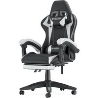 Ergonomic Racing Style Gaming Chair with Footrest - PU Leather, Adjustable Tilt, 130kg Capacity | Wowcher