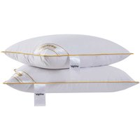 Luxury Goose Feather & Down Pillows - Hypoallergenic, Breathable, Standard Size - Pack of 2 or 4 | Wowcher