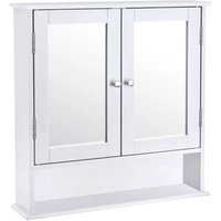 Modern Wall Mount Rectangular Mirror Cabinet with Storage Shelves | Wowcher