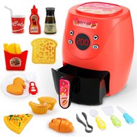 Kids Air Fryer Pretend Play Kitchen Appliance - 16 Piece, Safe, Interactive Toy Set | Wowcher